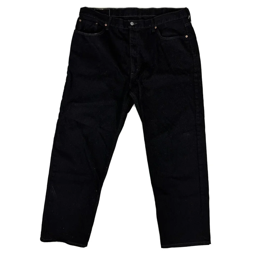 EUC Levi's 550 Relaxed Black‎ Jeans Men actual 40x30 Denim Dark Wash Cotton